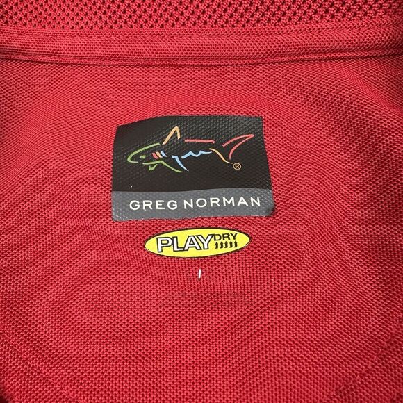 Greg Norman PlayDry OCEAN COURSE KIAWAH ISLAND Red Polo Shirt S/S Sz L Poly - Picture 7 of 10